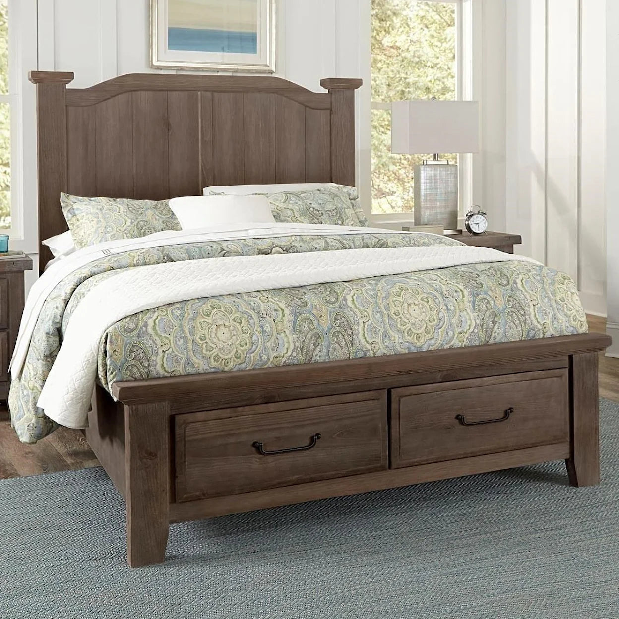 Vaughan-Bassett Sawmill Two Tone Storage Bed