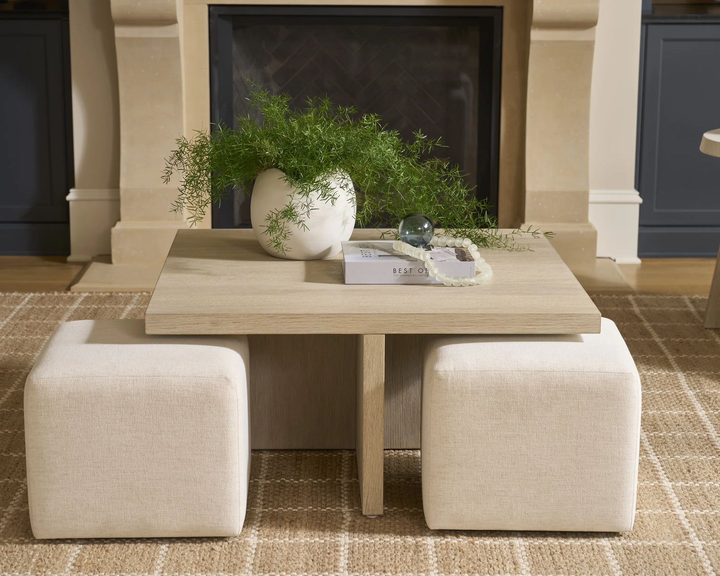 Dockside Cocktail Table with Ottomans
