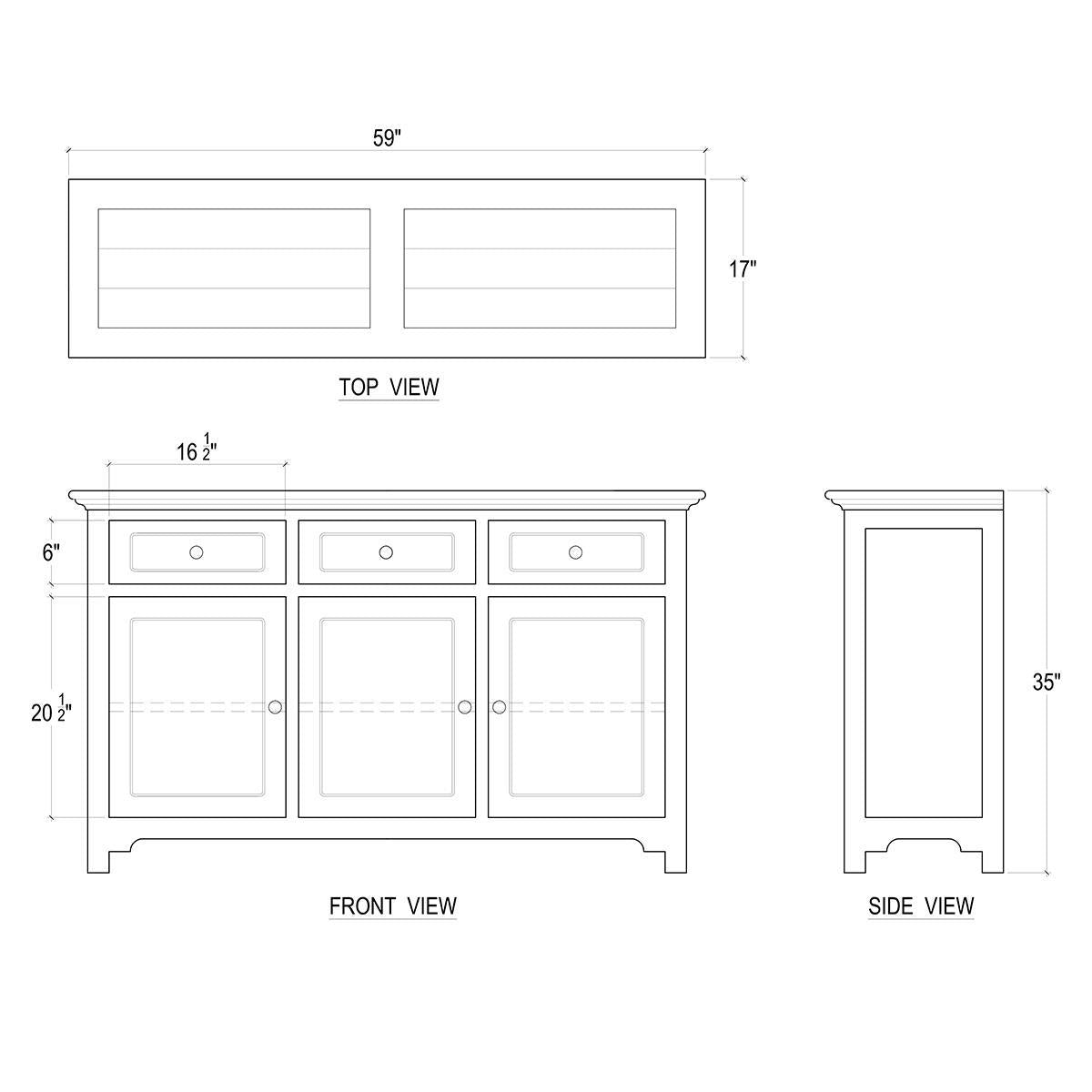 Aries 3 Door Sideboard