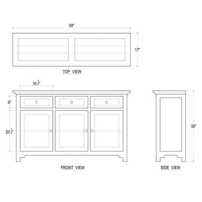 Aries 3 Door Sideboard