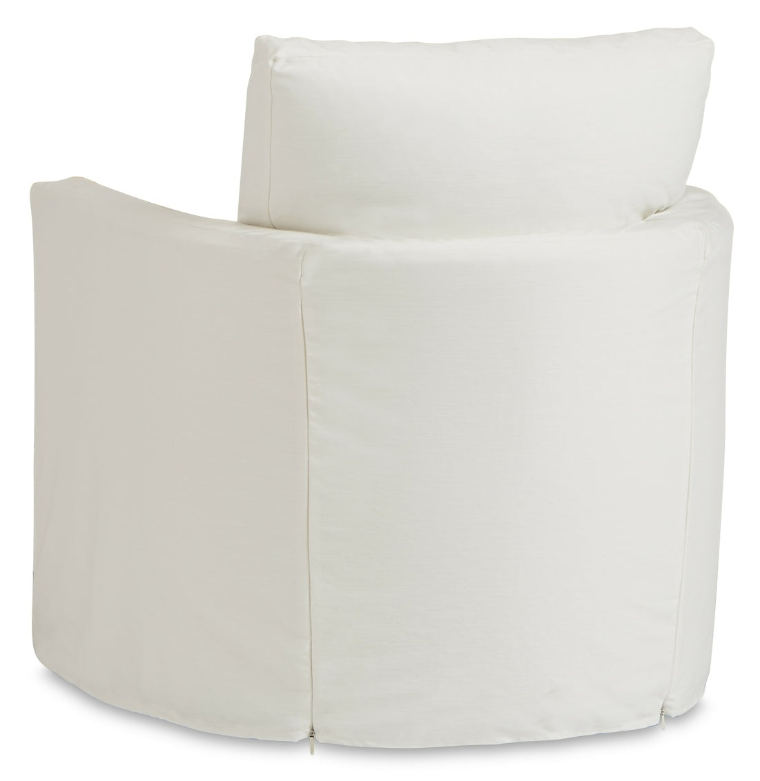 Beau Slipcovered Barrel Swivel Chair