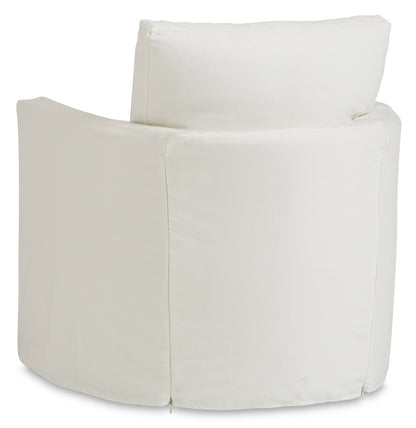 Beau Slipcovered Barrel Swivel Chair