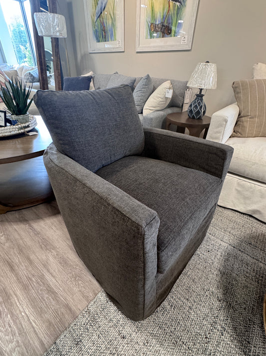 Beau Slipcovered Barrel Swivel Chair