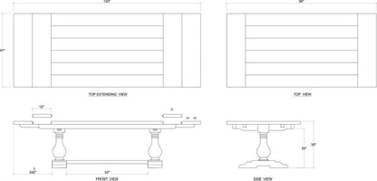 Bramble Trestle Extension Table