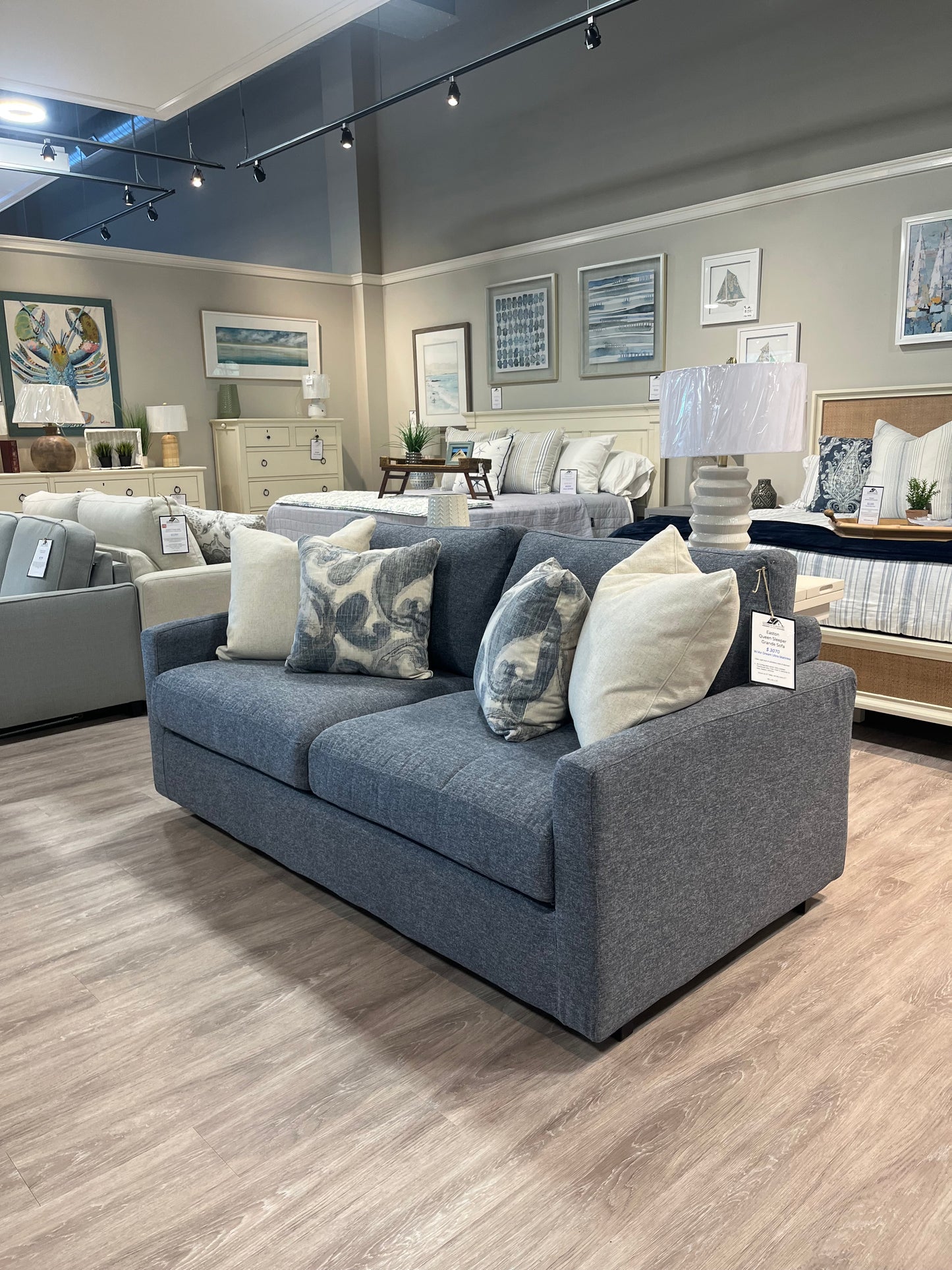 Easton Slipcovered Queen Sleeper Grande Sofa with Air Dream Ultra Mattress