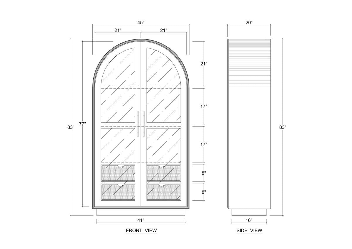 Vannes Display Cabinet with 3 LED