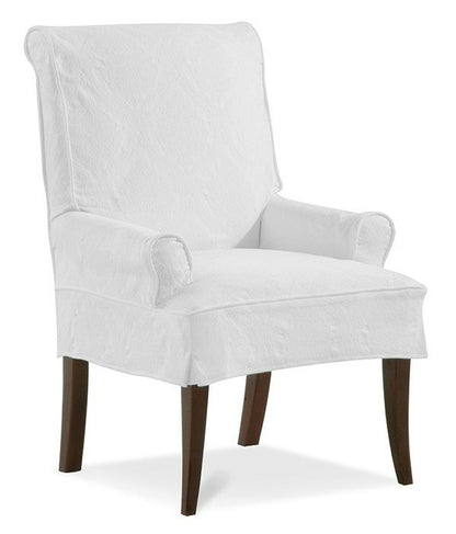 Slipcovered Parsons Chair with Arms