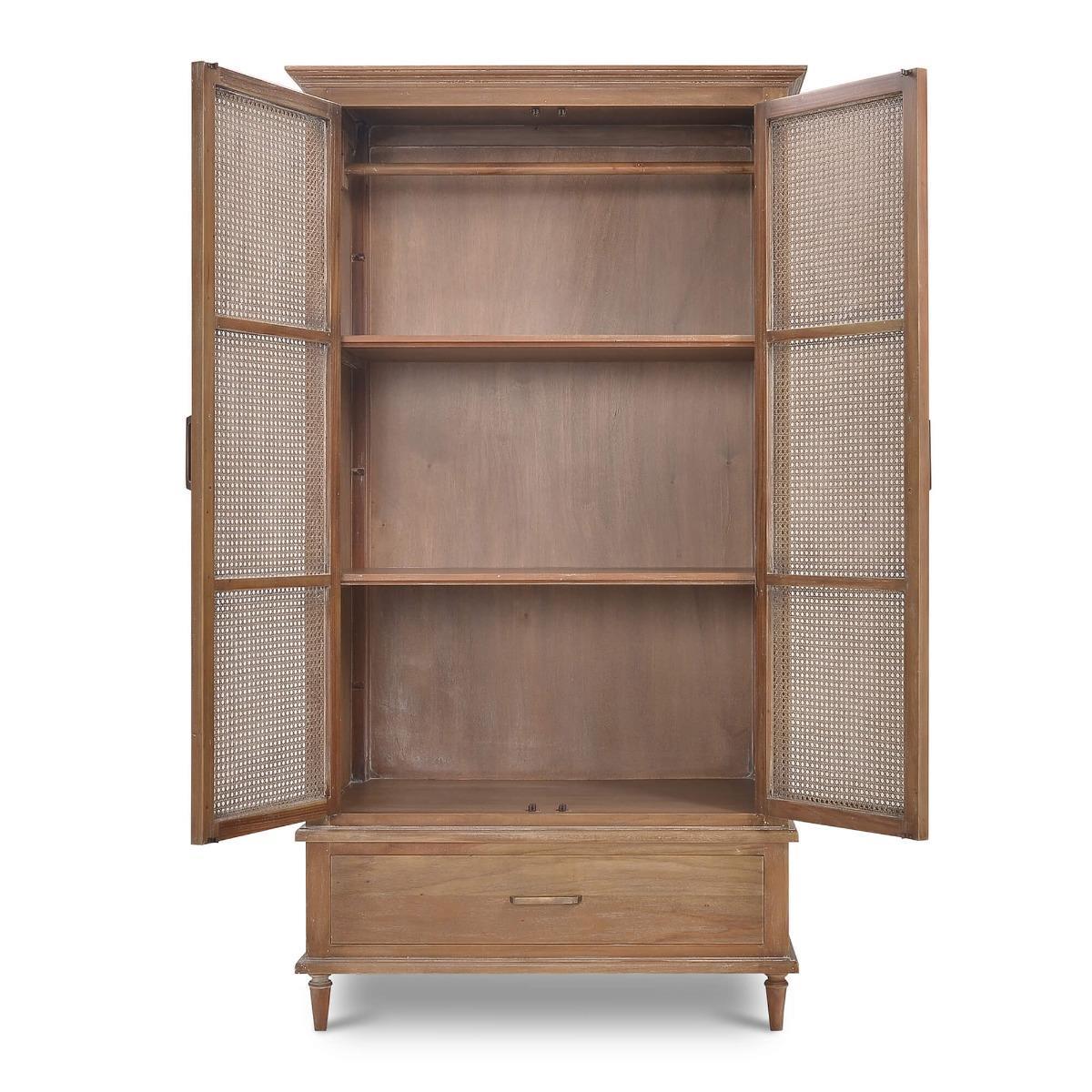 Jamison Wardrobe with Rattan Door
