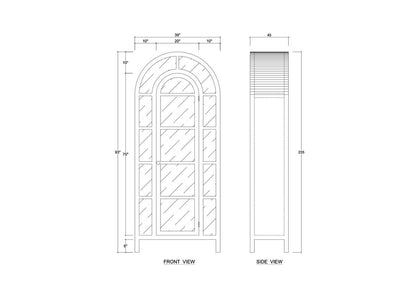 Vannes Display Cabinet with Glass Shelves