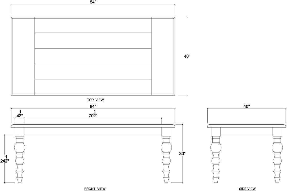 Madison 84” Dining Table