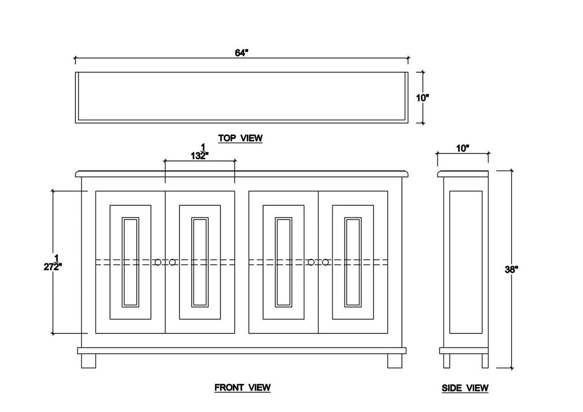 Osborne 4 Door Narrow Sideboard