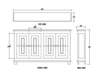 Osborne 4 Door Narrow Sideboard