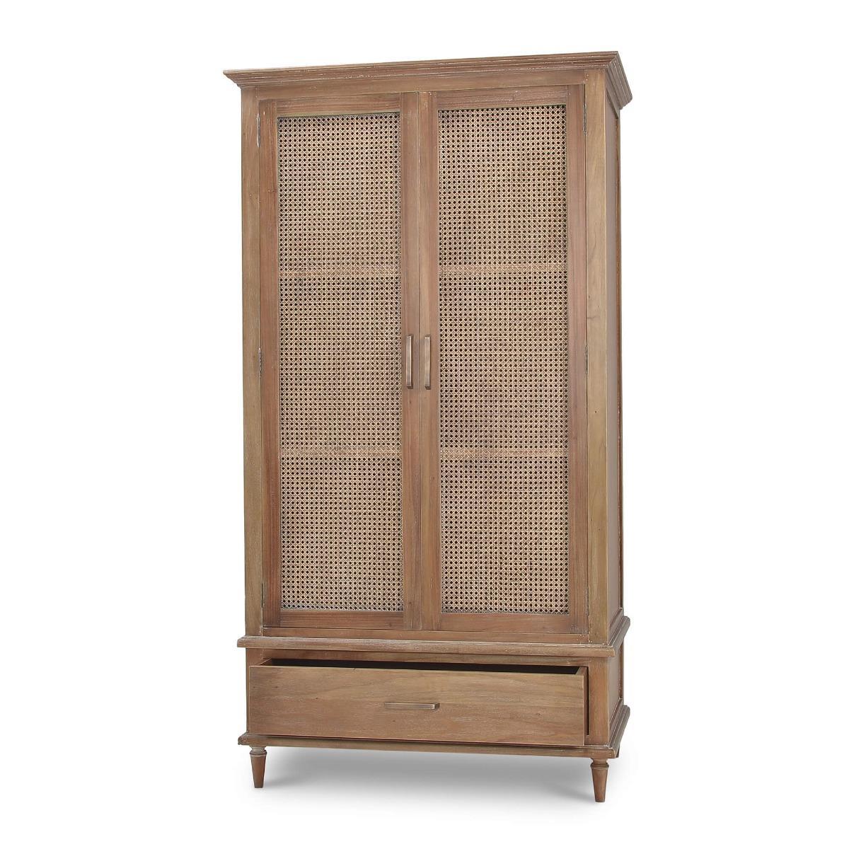 Jamison Wardrobe with Rattan Door