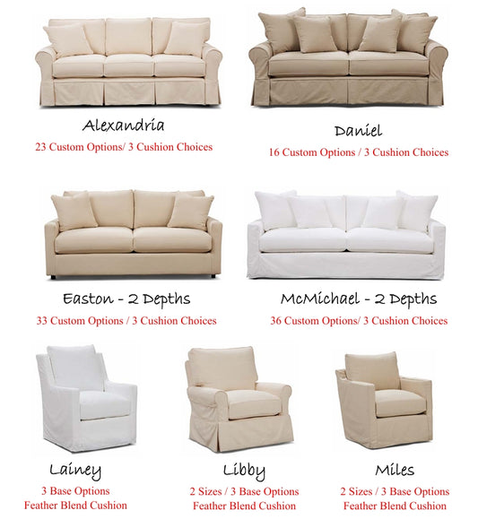 Quick Ship Sofas & Chairs! 7 Fabric Options * Ships in 21 Days!
